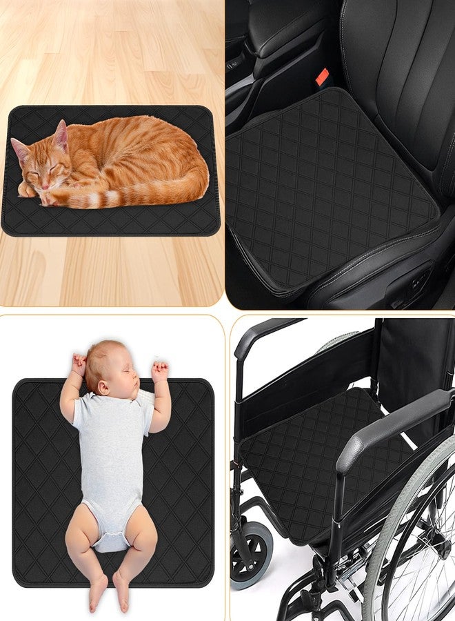 Dimeho 4 PCS Waterproof Chair Pads Reusable Seat Protector Pads Black Washable Seat Cover Non-Slip Absorbent Pee Cover for Incontinence Bed Wheelchair Adults Kids 23.6" x 17.7" - Image 4